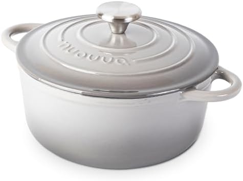 Nuovva Enamelled Cast Iron Dutch Oven Pot with Lid-6.4 Quart Non Stick Casserole Pot-Heavy Duty & Oven Safe up to 500° F for Bread Baking, Braising, Stews, Roasting - 28cm Dark Blue|B0CHWJG1M1