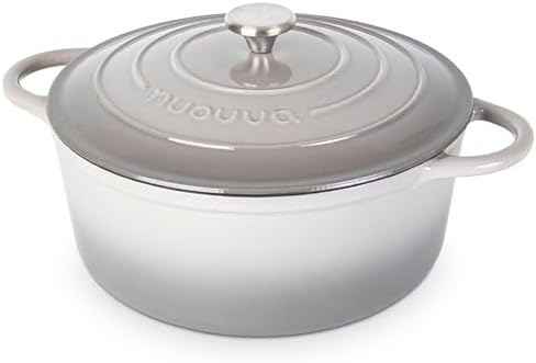 Nuovva Enamelled Cast Iron Dutch Oven Pot with Lid-6.4 Quart Non Stick Casserole Pot-Heavy Duty & Oven Safe up to 500° F for Bread Baking, Braising, Stews, Roasting - 28cm Dark Blue|B0CHWJG1M1
