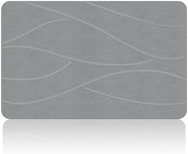 VEELOIM Stone Bath Mat Diatomaceous Earth Shower Mat Non-Slip Super Absorbent Diatomite Stone Bath Mats for Bathroom Floor Quick Drying Natural Easy to Clean(23.6''×15.4" Gray)|B0DZ27WFKQ