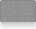 VEELOIM Stone Bath Mat Diatomaceous Earth Shower Mat Non-Slip Super Absorbent Diatomite Stone Bath Mats for Bathroom Floor Quick Drying Natural Easy to Clean(23.6''×15.4