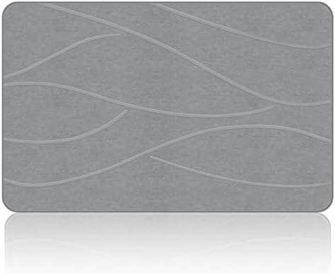 VEELOIM Stone Bath Mat Diatomaceous Earth Shower Mat Non-Slip Super Absorbent Diatomite Stone Bath Mats for Bathroom Floor Quick Drying Natural Easy to Clean(23.6''×15.4" Gray)|B0DZ27WFKQ
