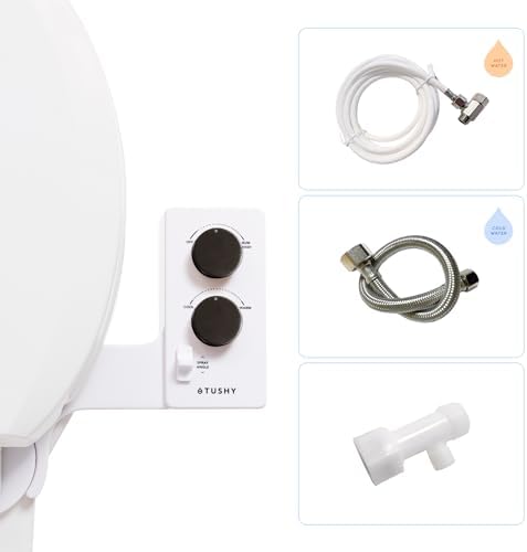 TUSHY Classic 3.0 Bidet Toilet Seat Attachment, Brushed Nickel | Non-Electric, Self Cleaning Water Sprayer, Adjustable Pressure Nozzle, Angle Control, Easy Home Installation|B08VS11Z1N