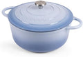 Nuovva Enamelled Cast Iron Dutch Oven Pot with Lid-6.4 Quart Non Stick Casserole Pot-Heavy Duty & Oven Safe up to 500° F for Bread Baking, Braising, Stews, Roasting - 28cm Dark Blue|B0CHWJG1M1