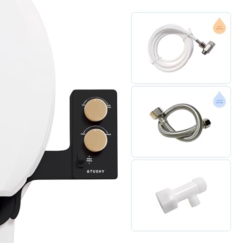 TUSHY Classic 3.0 Bidet Toilet Seat Attachment, Brushed Nickel | Non-Electric, Self Cleaning Water Sprayer, Adjustable Pressure Nozzle, Angle Control, Easy Home Installation|B08VS11Z1N
