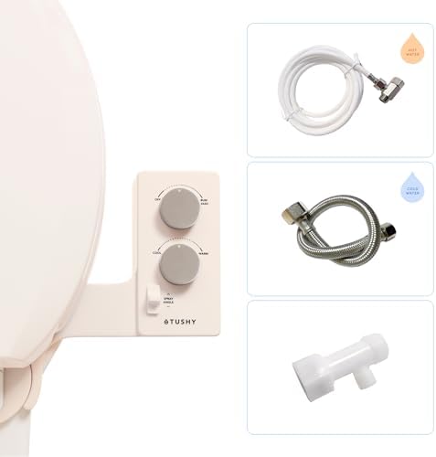 TUSHY Classic 3.0 Bidet Toilet Seat Attachment, Brushed Nickel | Non-Electric, Self Cleaning Water Sprayer, Adjustable Pressure Nozzle, Angle Control, Easy Home Installation|B08VS11Z1N