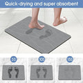 VEELOIM Stone Bath Mat Diatomaceous Earth Shower Mat Non-Slip Super Absorbent Diatomite Stone Bath Mats for Bathroom Floor Quick Drying Natural Easy to Clean(23.6''×15.4