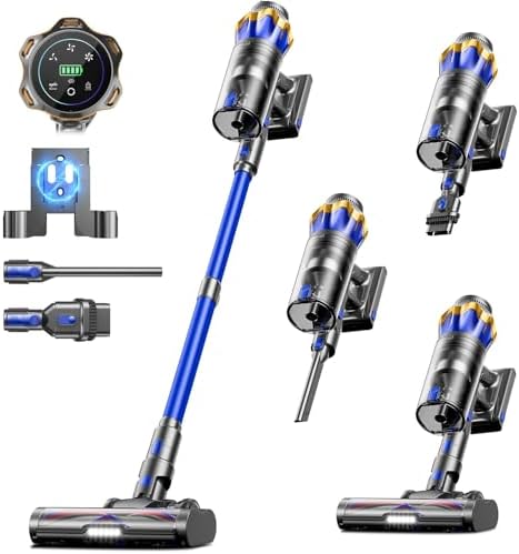 Cordless Vacuum Cleaner, Upgraded 650W 55KPA 70Mins Cordless Stick Vacuum Cleaner with Self-Standing and Touch Screen, Anti-tangle Wireless Vacumm, Vacuum Cleaners for Home/Pet Hair/Carpets/Floors|B0F1N21NKM