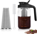 Cold Brew Coffee Maker, 64 oz Mason Jar Pitcher with Stainless Steel Filter, Pour Spout Handle Lid, Airtight & Leak-Proof for Iced Coffee,Tea & Lemonade|B0CGWS1M51