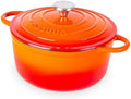 Nuovva Enamelled Cast Iron Dutch Oven Pot with Lid-6.4 Quart Non Stick Casserole Pot-Heavy Duty & Oven Safe up to 500° F for Bread Baking, Braising, Stews, Roasting - 28cm Dark Blue|B0CHWJG1M1