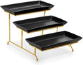 MALACASA 3 Tier Serving Trays for Party, Porcelain Serving Platters and Trays, 12 Inch Tiered Tray Stand, Fruit Tray, Trays for Serving Food, White Dessert Stand with Collapsible Sturdier Metal Rack | Tiered Serving Stand for Party, Fruit Tray, Trays for Serving Food, Dessert Stand with Collapsible Sturdier Metal Rack|B0D2V4XM3D