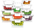 24 Pieces Glass Food Storage Containers Set, Gray | Meal Prep Containers, BPA-Free, Airtight Glass Storage Containers with Lids,Freezer, Microwave and Oven Safe|B09QQGY1BW