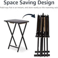 Amazon Basics Portable Foldable TV Tray Table with Storage Rack, Space-Saving Design, 15
