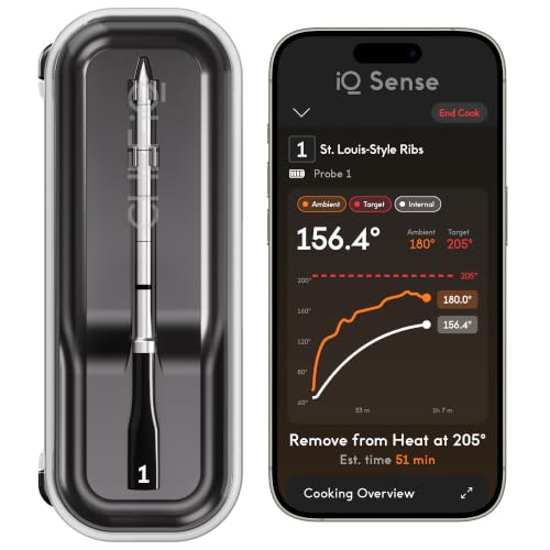 CHEF iQ Sense | Smart Wireless Meat Thermometer | Ultra-Thin Probe | WiFi Unlimited Range | 1000°F Heat Safe | 5 Sensors | BBQ, Grill, Oven, Smoker, Air Fryer | Gen3|B0DZF2ZM19