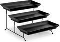 MALACASA 3 Tier Serving Trays for Party, Porcelain Serving Platters and Trays, 12 Inch Tiered Tray Stand, Fruit Tray, Trays for Serving Food, White Dessert Stand with Collapsible Sturdier Metal Rack | Tiered Serving Stand for Party, Fruit Tray, Trays for Serving Food, Dessert Stand with Collapsible Sturdier Metal Rack|B0D2V4XM3D