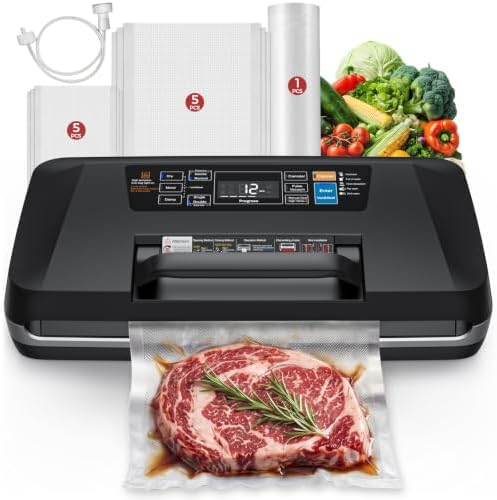 Vacuum Sealer Machine, 230W 95KPa Food Sealer Built-in Cutter & Bag Storage | Upgraded 10-in-1, Double Heat Seal for Dry & Moist Food, Easy-Lock Handle, Vacuum Hose, Includes 1 Roll + 10 Pre-cut Bags|B0H1CR8WDQ