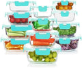 24 Pieces Glass Food Storage Containers Set, Gray | Meal Prep Containers, BPA-Free, Airtight Glass Storage Containers with Lids,Freezer, Microwave and Oven Safe|B09QQGY1BW