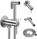 Arofa Handheld Bidet Sprayer, Bidet Attachment for Toilet, Brushed Nickel | Adjustabel Water Flow, Leak-Free Hose, 7/8