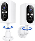 355° Pan Rotate Cameras 2 Pack, 2K Video, Security Cameras Wireless Outdoor | Motion Detect & Record & Alert, SD/Cloud Storage, Color Night Vision, 2-Way Talk, 2.4G WiFi, IP65 Waterproof, Indoor& Outdoor|B0H36KRKPH