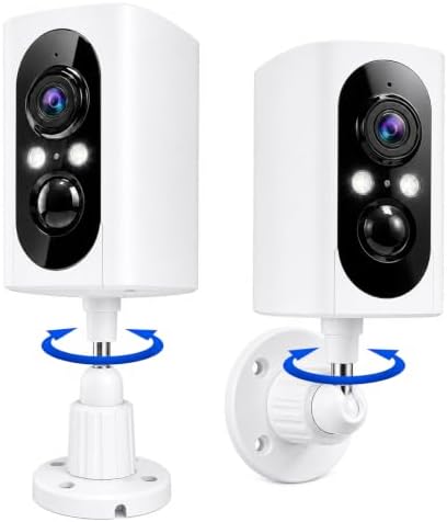 355° Pan Rotate Cameras 2 Pack, 2K Video, Security Cameras Wireless Outdoor | Motion Detect & Record & Alert, SD/Cloud Storage, Color Night Vision, 2-Way Talk, 2.4G WiFi, IP65 Waterproof, Indoor& Outdoor|B0H36KRKPH