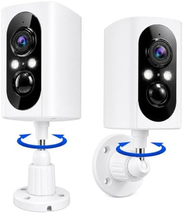 355° Pan Rotate Cameras 2 Pack, 2K Video, Security Cameras Wireless Outdoor | Motion Detect & Record & Alert, SD/Cloud Storage, Color Night Vision, 2-Way Talk, 2.4G WiFi, IP65 Waterproof, Indoor& Outdoor|B0H36KRKPH