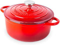 Nuovva Enamelled Cast Iron Dutch Oven Pot with Lid-6.4 Quart Non Stick Casserole Pot-Heavy Duty & Oven Safe up to 500° F for Bread Baking, Braising, Stews, Roasting - 28cm Dark Blue|B0CHWJG1M1