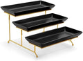 MALACASA 3 Tier Serving Trays for Party, Porcelain Serving Platters and Trays, 12 Inch Tiered Tray Stand, Fruit Tray, Trays for Serving Food, White Dessert Stand with Collapsible Sturdier Metal Rack | Tiered Serving Stand for Party, Fruit Tray, Trays for Serving Food, Dessert Stand with Collapsible Sturdier Metal Rack|B0D2V4XM3D