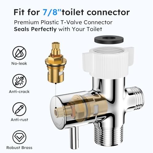 Arofa Handheld Bidet Sprayer, Bidet Attachment for Toilet, Brushed Nickel | Adjustabel Water Flow, Leak-Free Hose, 7/8" T-valve, Fits Two-Piece Toilet, Feminine/Baby Wash, Easy Install, Stainless Steel|B086W1YZSH