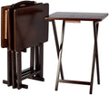 Amazon Basics Portable Foldable TV Tray Table with Storage Rack, Space-Saving Design, 15