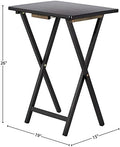 Amazon Basics Portable Foldable TV Tray Table with Storage Rack, Space-Saving Design, 15