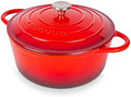 Nuovva Enamelled Cast Iron Dutch Oven Pot with Lid-6.4 Quart Non Stick Casserole Pot-Heavy Duty & Oven Safe up to 500° F for Bread Baking, Braising, Stews, Roasting - 28cm Dark Blue|B0CHWJG1M1