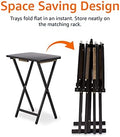 Amazon Basics Portable Foldable TV Tray Table with Storage Rack, Space-Saving Design, 15