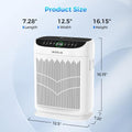 Air Purifiers for Home Large Room Up to 3000 Ft² with Washable Filters,AKEELIA HEPA Double-Sided Air Purifier with PM2.5 Air Quality Sensor, Aroma,15dB Sleep Mode, Air Cleaner for Pets Bedroom,White|B0GKFKCFPH