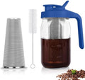 Cold Brew Coffee Maker, 64 oz Mason Jar Pitcher with Stainless Steel Filter, Pour Spout Handle Lid, Airtight & Leak-Proof for Iced Coffee,Tea & Lemonade|B0CGWS1M51