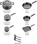 T-Fal Signature Nonstick Pots and Pans Set 12 Piece, Oven Broiler Safe 350F, Kitchen Cookware Set w/Fry Pans, Saucepans, Saute Pan, Dutch Oven, Griddle, Kitchen, Home, Dishwasher Safe, Black|B001167VIQ