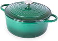 Nuovva Enamelled Cast Iron Dutch Oven Pot with Lid-6.4 Quart Non Stick Casserole Pot-Heavy Duty & Oven Safe up to 500° F for Bread Baking, Braising, Stews, Roasting - 28cm Dark Blue|B0CHWJG1M1