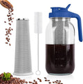 Cold Brew Coffee Maker, 64 oz Mason Jar Pitcher with Stainless Steel Filter, Pour Spout Handle Lid, Airtight & Leak-Proof for Iced Coffee,Tea & Lemonade|B0CGWS1M51