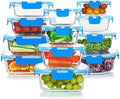 24 Pieces Glass Food Storage Containers Set, Gray | Meal Prep Containers, BPA-Free, Airtight Glass Storage Containers with Lids,Freezer, Microwave and Oven Safe|B09QQGY1BW