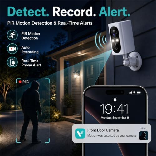 355° Pan Rotate Cameras 2 Pack, 2K Video, Security Cameras Wireless Outdoor | Motion Detect & Record & Alert, SD/Cloud Storage, Color Night Vision, 2-Way Talk, 2.4G WiFi, IP65 Waterproof, Indoor& Outdoor|B0H36KRKPH