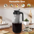Cold Brew Coffee Maker, 64 oz Mason Jar Pitcher with Stainless Steel Filter, Pour Spout Handle Lid, Airtight & Leak-Proof for Iced Coffee,Tea & Lemonade|B0CGWS1M51