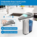 Automatic Soap Dispenser, 17oz Touchless Liquid Dish Soap Dispenser Kitchen | 500ml, Infrared Sensor, 5 Adjustable Soap Levels, Hand Dispenser for Bathroom Kitchen Sink, Battery Operated|B09NVGSSC2
