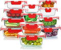 24 Pieces Glass Food Storage Containers Set, Gray | Meal Prep Containers, BPA-Free, Airtight Glass Storage Containers with Lids,Freezer, Microwave and Oven Safe|B09QQGY1BW