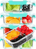 M MCIRCO 5 Pack,36 oz, 3 Compartments Glass Meal Prep Containers with Lids | Divided Glass Food Storage Containers, Portion Control Lunch Containers, Microwave, Oven, Freezer, Dishwasher, BPA Free, Gray|B07N2BPQC3