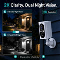 355° Pan Rotate Cameras 2 Pack, 2K Video, Security Cameras Wireless Outdoor | Motion Detect & Record & Alert, SD/Cloud Storage, Color Night Vision, 2-Way Talk, 2.4G WiFi, IP65 Waterproof, Indoor& Outdoor|B0H36KRKPH