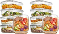 Vtopmart 5Pack 22oz Glass Storage Containers with Lids, Grey | Glass Meal Prep Food Container Sets, Snap Airtight Lid, For Microwave, Oven, Freezer and Dishwasher, BPA Free|B0D7P6XKNP