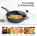 SENSARTE Nonstick Frying Pan Skillet with Lid, 12 Inch Large Deep Frying Pan, 5 Qt Non Stick Saute Pan with Cover, Induction Pan, Healthy Non Toxic Cooking Pan with Helper Handle, PFOA PFOS Free|B09HWYBCXQ