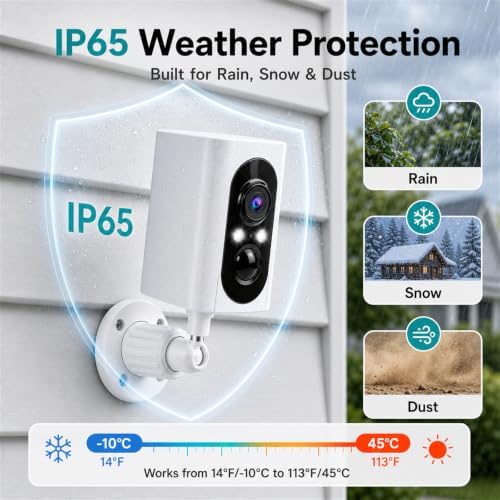 355° Pan Rotate Cameras 2 Pack, 2K Video, Security Cameras Wireless Outdoor | Motion Detect & Record & Alert, SD/Cloud Storage, Color Night Vision, 2-Way Talk, 2.4G WiFi, IP65 Waterproof, Indoor& Outdoor|B0H36KRKPH
