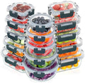 VERONES 12 Packs Glass Food Storage Containers Set with Lids, Grey | Airtight Glass Lunch Containers, Glass Meal Prep Containers with Lids, for Microwave, Oven, Freezer & Dishwasher Friendly|B0BZS66X6R