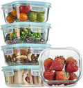 Vtopmart 5Pack 22oz Glass Storage Containers with Lids, Grey | Glass Meal Prep Food Container Sets, Snap Airtight Lid, For Microwave, Oven, Freezer and Dishwasher, BPA Free|B0D7P6XKNP