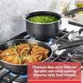 T-Fal Signature Nonstick Pots and Pans Set 12 Piece, Oven Broiler Safe 350F, Kitchen Cookware Set w/Fry Pans, Saucepans, Saute Pan, Dutch Oven, Griddle, Kitchen, Home, Dishwasher Safe, Black|B001167VIQ