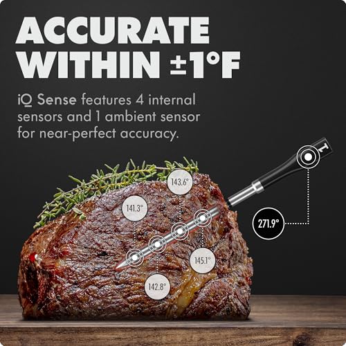 CHEF iQ Sense | Smart Wireless Meat Thermometer | Ultra-Thin Probe | WiFi Unlimited Range | 1000°F Heat Safe | 5 Sensors | BBQ, Grill, Oven, Smoker, Air Fryer | Gen3|B0DZF2ZM19